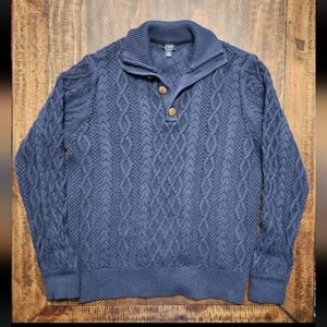 J. Crew Men's Blue Cable Knit Sweater